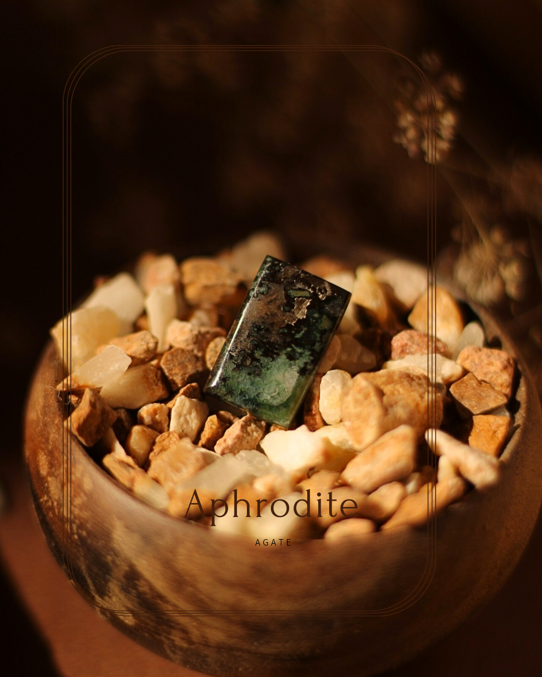 نگین عقیق خزه ای