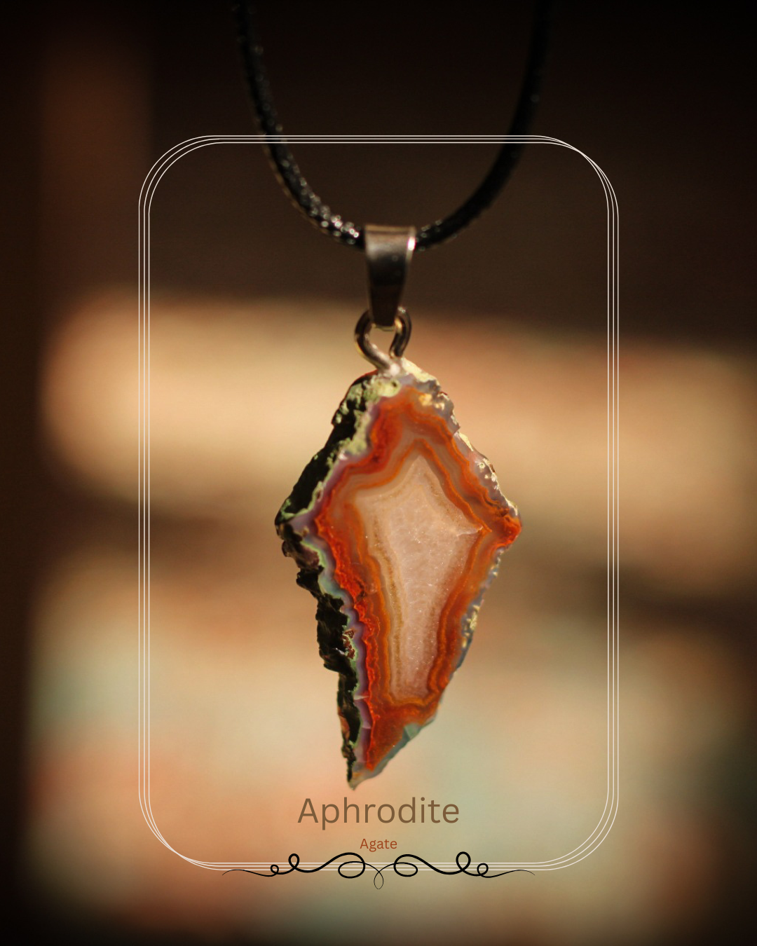 گردنبند طبیعی عقیق سلیمانی اسلایس چندرنگ